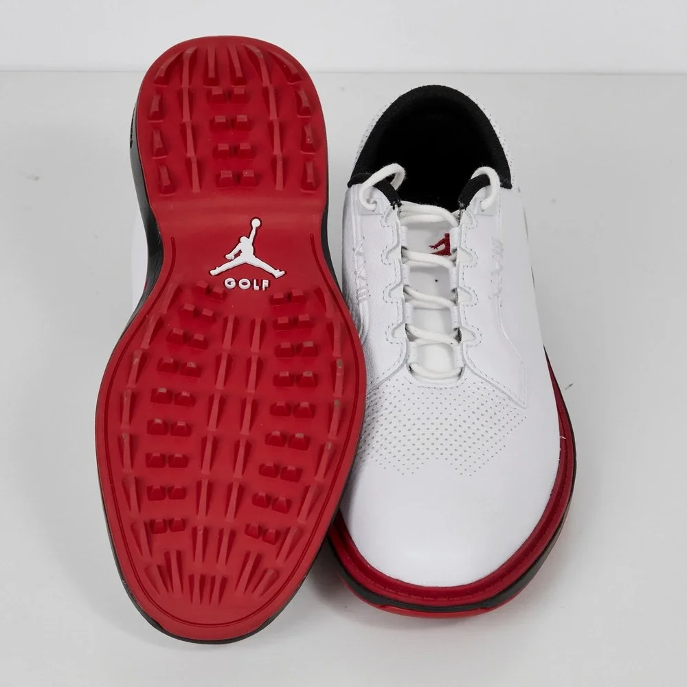 Nike Air Jordan ADG 5 Men's White-Red-Black Golf Shoes SZ: 8 FQ6642-103 NWOB